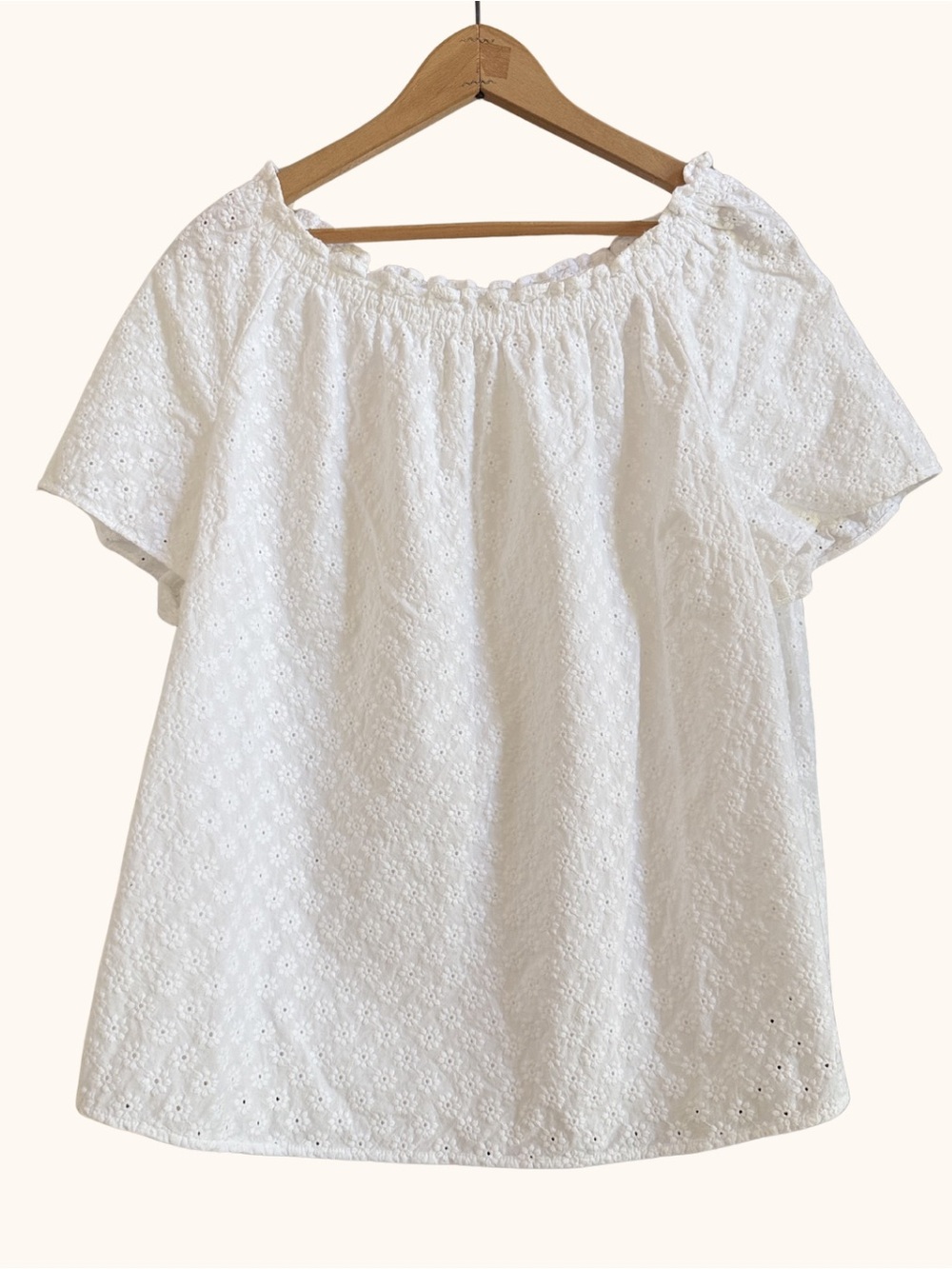 Talbots Off the ShoulderWhite Eyelet Blouse